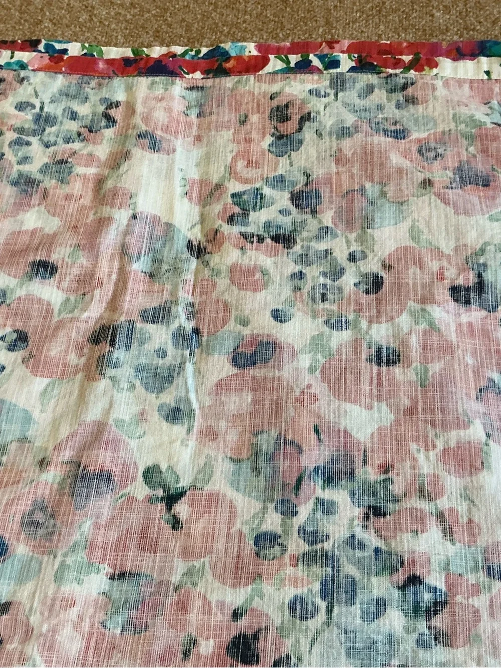 Kate Spade New York Large Floral Fabric Tablecloth 100% Cotton Rectangle 60x80